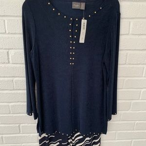 Chico’s Navy Blue Cardigan and Pants Set